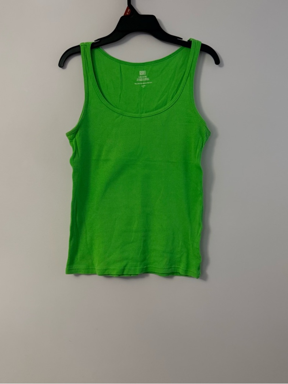 Faded Glory Neon Green Ribbed Tank Top - Picture 3 of 5